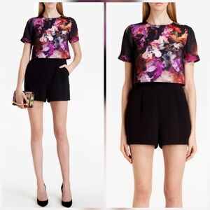 Ted Baker Rose Cascading Floral Romper NWOT
